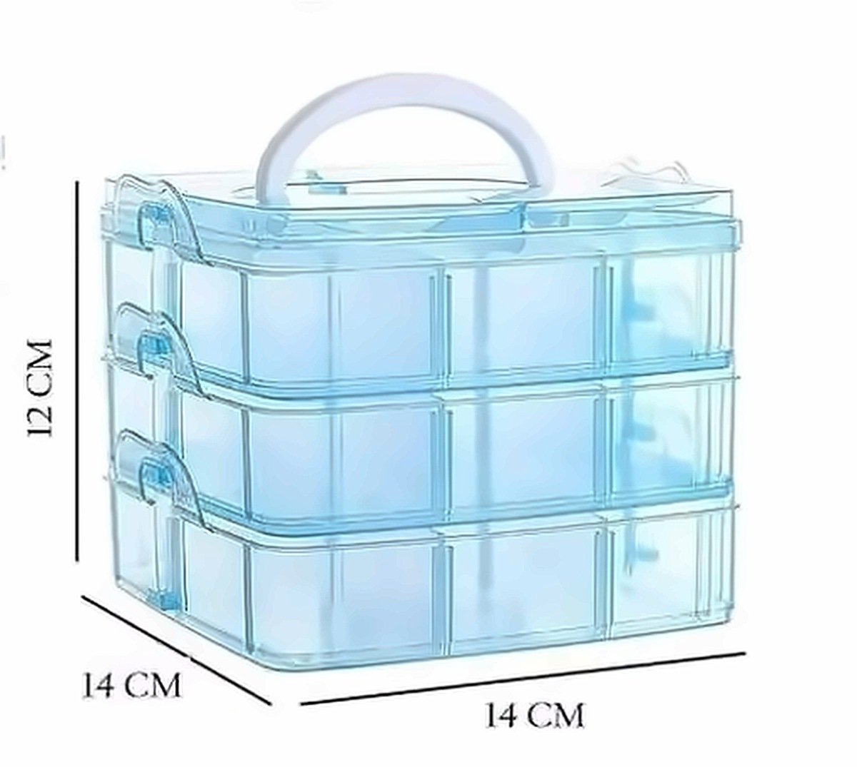 Premium 3-Tier Cosmetic & Jewellery Organizer Case with Carry Handle – Travel-Friendly Makeup Storage Box - Image 2