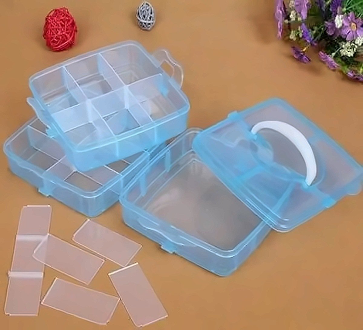 Premium 3-Tier Cosmetic & Jewellery Organizer Case with Carry Handle – Travel-Friendly Makeup Storage Box - Image 4