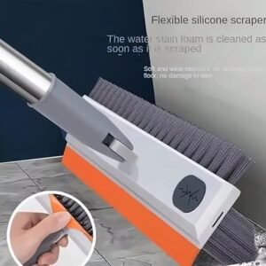 3-in-1 Bathroom Cleaning Brush with Wiper – Heavy-Duty Floor & Tile Scrubber with Long Handle, 120° Rotating Head
