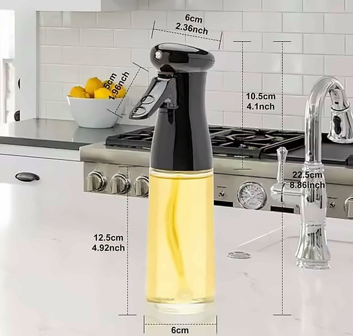 Glass Oil Sprayer Bottle for Cooking – Refillable Oil Dispenser with Spray & Pour Function for Kitchen - Image 2
