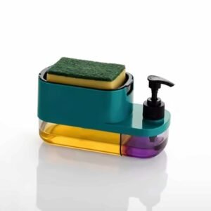 3-in-1 Kitchen Soap Dispenser with Sponge Holder – Liquid Soap Pump for Dishwashing, Kitchen Sink & Bathroom